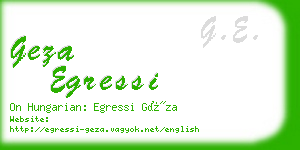 geza egressi business card